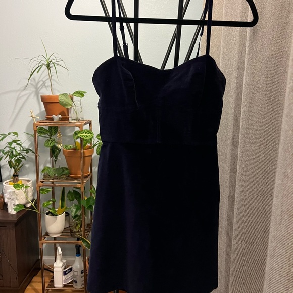 Urban Outfitters Dresses & Skirts - Urban Outfitters Midnight Blue Velvet Mini Dress Size Small